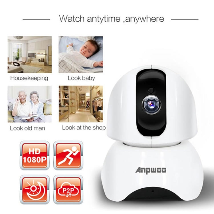 Anpwoo-YT003 2.0 Mega 3.6mm Lens Wide Angle 1080P Smart WIFI Monitor Camera , Support Night Vision & TF Card Expansion Storage, EU Plug, YT003 Anpwoo-YT003 2.0 Mega 3.6mm Lens Wide Angle 1080P Smart WIFI Monitor Camera , Support Night Vision & TF Card Expansion Storage, EU Plug, YT003